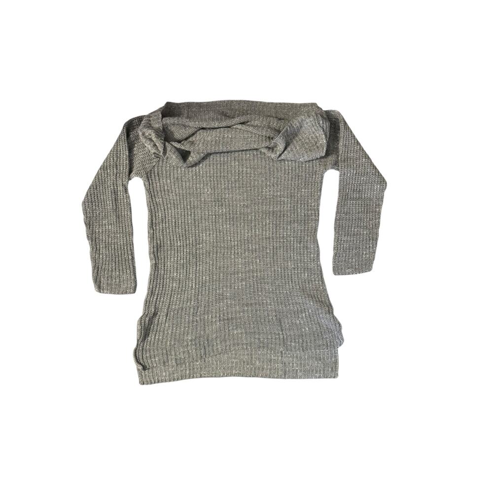 Vintage Charlotte Russe Heather Gray Cowl Neck Knit Sweater Medium